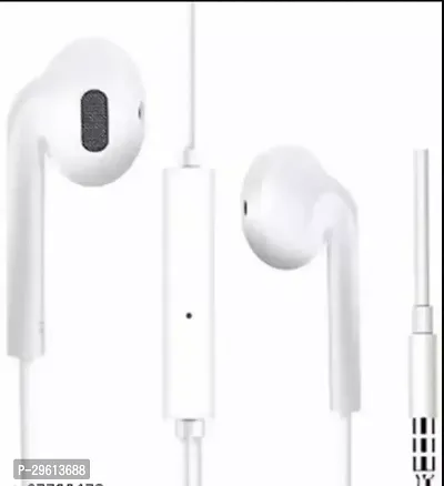 Stylish White In-ear  Wired - 3.5 MM Single Pin Headphones-thumb0