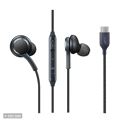 Stylish Black In-ear C-Type Wired - 3.5 MM Single Pin Headphones-thumb0