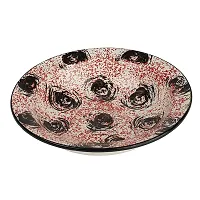 The Decor Lane Ceramic Hand-Painted Pasta Plate | Soup Plate | Snack Plate | Size 7 inch |Microwave Safe, Oven Safe |Set of 2 Plates (Maroon-Pink)-thumb1