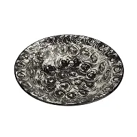 The Decor Lane Ceramic Hand-Painted Pasta Plate | Soup Plate | Snack Plate | Size 7 inch |Microwave Safe, Oven Safe |Set of 2 Plates (Black-Maroon)-thumb2