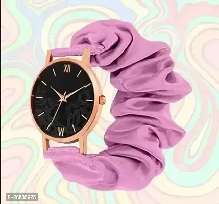 Stylish Pink Fabric Analog Watches For Women-thumb0