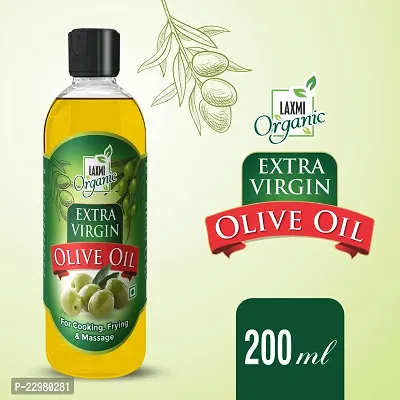 LAXMI ORGANIC Extra virgin olive oil light jaitun ka tel edible  body massage baby for skin hair cooking oil tail 200 ml