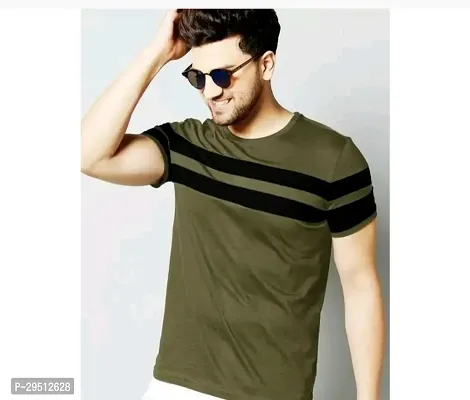 Elegant Green Polyester Short Sleeves Round Neck Tees For Men-thumb0