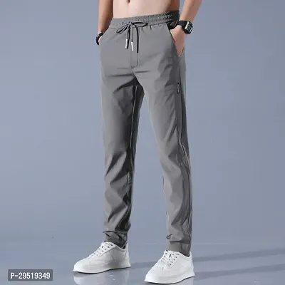 Trendy Cotton Solid Regular Track Pants For Men-thumb0