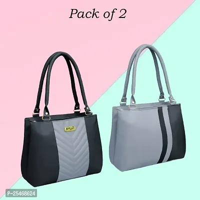 Classy Solid Handbags for Women, Pack of 2-thumb0