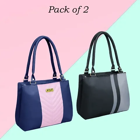 Classy Solid Handbags for Women, Pack of 2