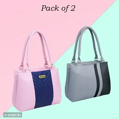 Classy Solid Handbags for Women, Pack of 2-thumb0