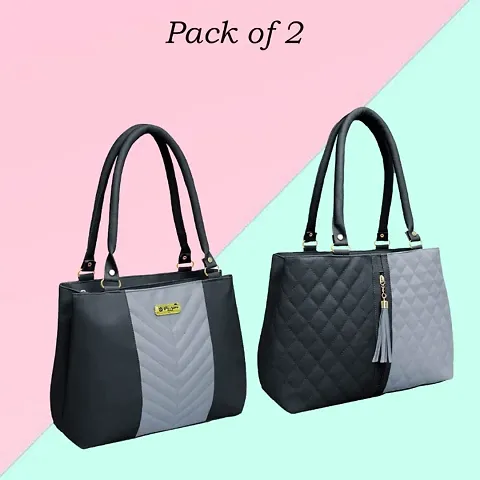 Classy Solid Handbags for Women, Pack of 2