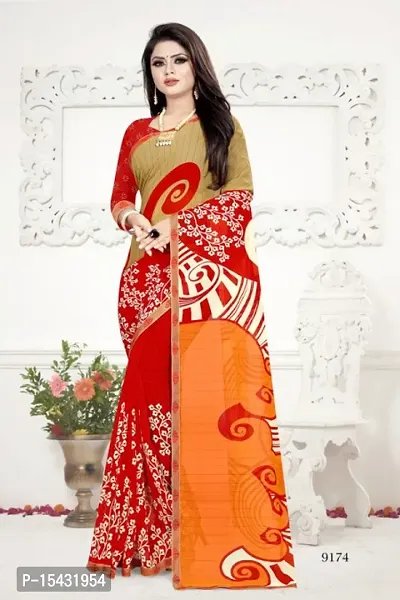 Trendy Printed Georggete Saree with Blouse-thumb0