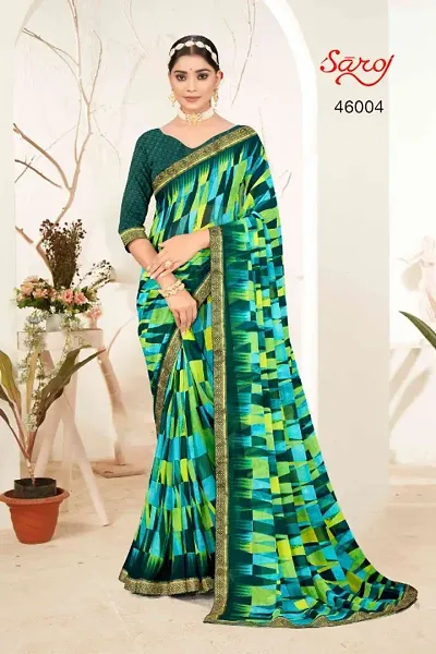 New In Chiffon Saree with Blouse piece 