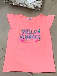 Anjali Designer Attries Baby Girls' Toddler Kind Hello Summer Coral Tee Pink-thumb2