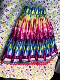 Anjali Designer Attries Girl's Printed Cotton Detailing with pompo Lace at Bottom Multicolour Skirt (4 to 8yrs)-thumb3