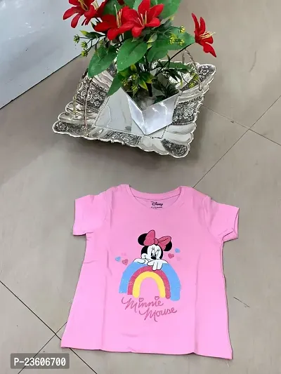 Anjali Designer Attires Minnie Mouse Toddler Girls Ruffle T-Shirt Pink-thumb4