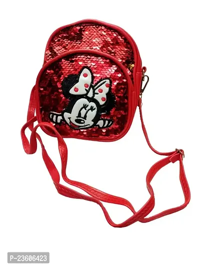 Anjali Designer Attries Minnie Mouse Sequins glitter Kids Bag and pouch Girl School Bags Sequin Backpack School shoulder Backpack