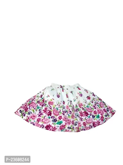 Anjali Designer Attries Girl's Printed Viscose Shantoon Insightful Intricacy Floral Skirt (3 to 5 yrs,) Multicolour