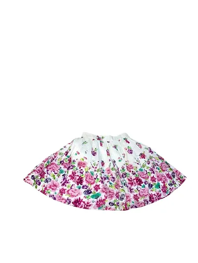 Anjali Designer Attries Girl's Viscose Shantoon Insightful Intricacy Floral Skirt (3 to 5 yrs,)