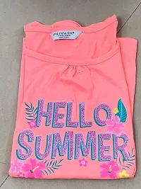 Anjali Designer Attries Baby Girls' Toddler Kind Hello Summer Coral Tee Pink-thumb1