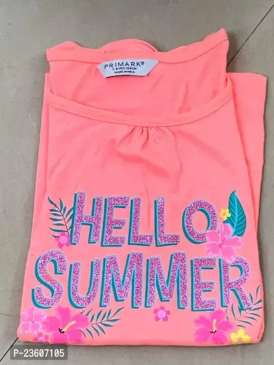 Anjali Designer Attries Baby Girls' Toddler Kind Hello Summer Coral Tee Pink-thumb2
