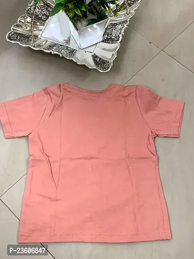 Anjali Designer Attries Girls Cotton All-Over Print T-Shirt Regular Fit in Peach Color-thumb4