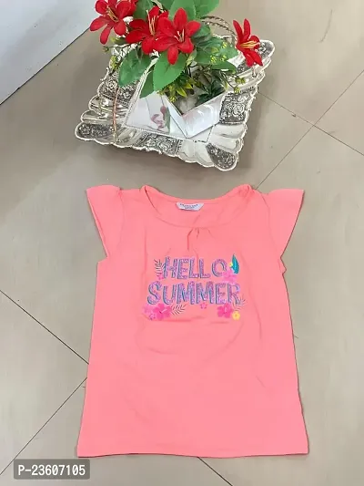 Anjali Designer Attries Baby Girls' Toddler Kind Hello Summer Coral Tee Pink-thumb4