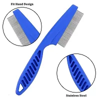 Flea Comb Pet Cat Dog Lice Comb Nit Remover Grooming Brush Tools - Stainless Steel Fine Teeth- Color May Vary-thumb4