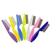 Flea Comb Pet Cat Dog Lice Comb Nit Remover Grooming Brush Tools - Stainless Steel Fine Teeth- Color May Vary-thumb2