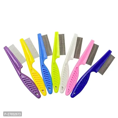 Flea Comb Pet Cat Dog Lice Comb Nit Remover Grooming Brush Tools - Stainless Steel Fine Teeth- Color May Vary-thumb3