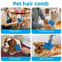 FOURESTA Pet Slicker Brush - Large Size with Auto Cleaning Button, Ideal for Dogs, Cats, and Horses-thumb2