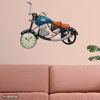 Multi Color Bike With Clock Wall Decor