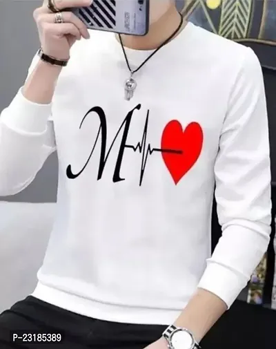 Comfortable White Polyester Tees For Men-thumb0