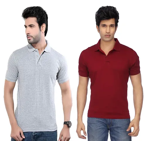 Men Blend Slim Fit Polos T-Shirt (Pack of 2)