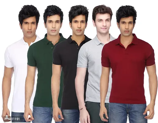 Multicoloured Polyester Polos For Men