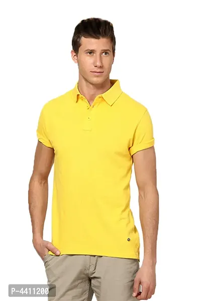 Reliable Yellow Cotton Blend Solid Other For Men