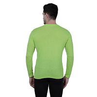 Classy Green Solid Polyester Round Neck T-Shirt For Men-thumb1