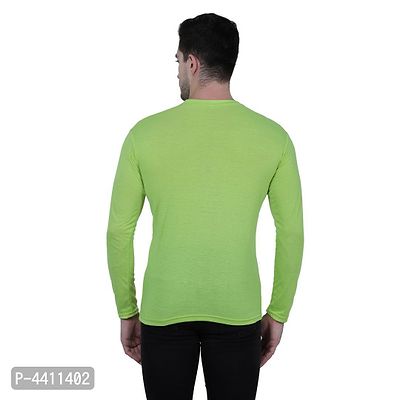 Classy Green Solid Polyester Round Neck T-Shirt For Men-thumb2