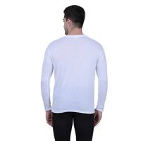 Classy White Solid Polyester Round Neck T-Shirt For Men-thumb1