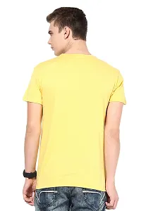 Reliable Yellow Polyester Solid Round Neck Tees For Men-thumb2