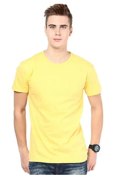 Reliable Solid Round Neck Tees For Men