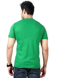 Classy Green Solid Polyester Round Neck T-Shirt For Men-thumb2