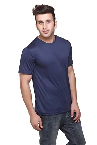 Classy Multicoloured Solid Cotton Blend Round Neck T-Shirt For Men (Pack Of 2)-thumb1