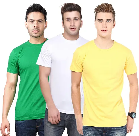 Men Blend Round Neck Dry-Fit T-Shirt (Pack Of 3)