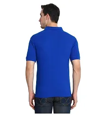 Reliable Blue Polyester Blend Solid Polos For Men-thumb2