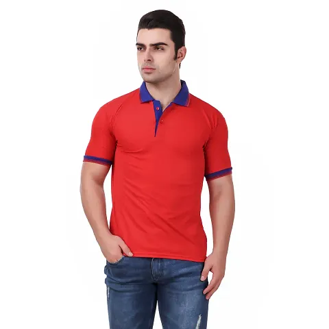 Reliable Blend Solid Round Neck Tees For Men