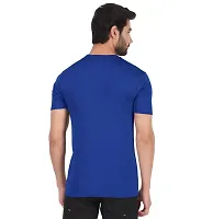 Reliable Blue Polyester Solid Round Neck Tees For Men-thumb2