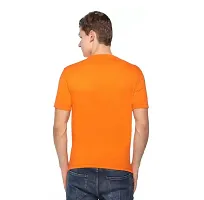 Reliable Orange Polyester Solid Round Neck Tees For Men-thumb2