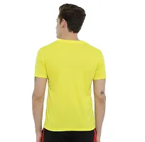 Reliable Yellow Polyester Solid Round Neck Tees For Men-thumb2