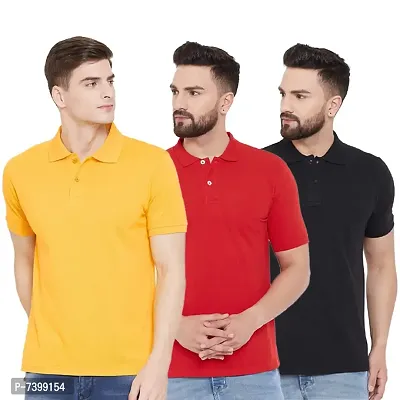 Reliable Multicoloured Polycotton Solid Polos For Men