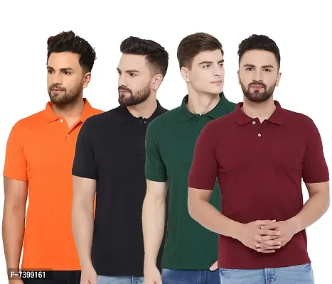 Reliable Multicoloured Polycotton Solid Polos For Men