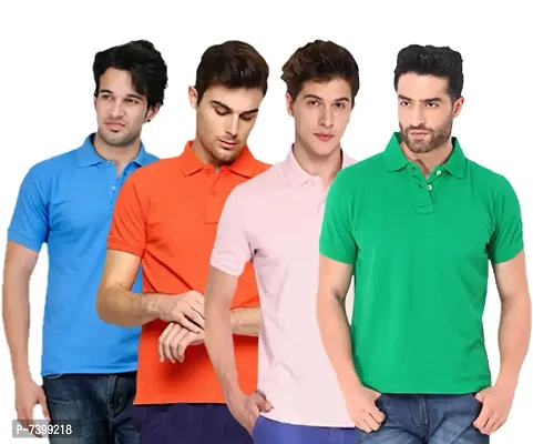 Reliable Multicoloured Polycotton Solid Polos For Men