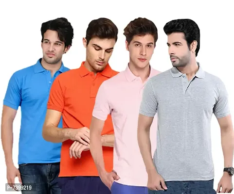 Reliable Multicoloured Polycotton Solid Polos For Men